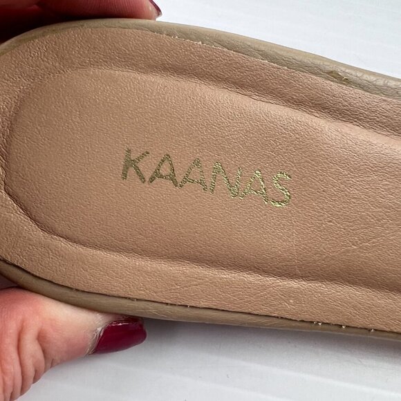 Kaanas Santorini Infinity Loop Woven Flat Slide Sandal Size 8 Beige Springtime - Picture 6 of 11